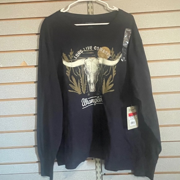 Wrangler Other - Wrangler Retro Mens Long Live Cowboys Long Sleeve‎ Graphic Tee Black Large NWT